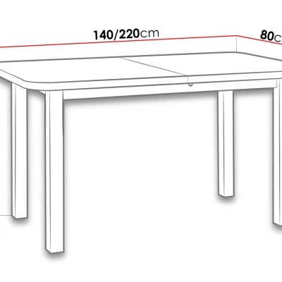 Rozkládací kuchyňský stůl 140x80 cm BANGS 4 - dub sonoma