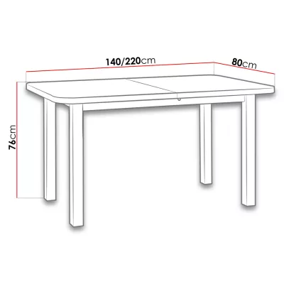 Rozkládací kuchyňský stůl 140x80 cm BANGS 4 - dub sonoma