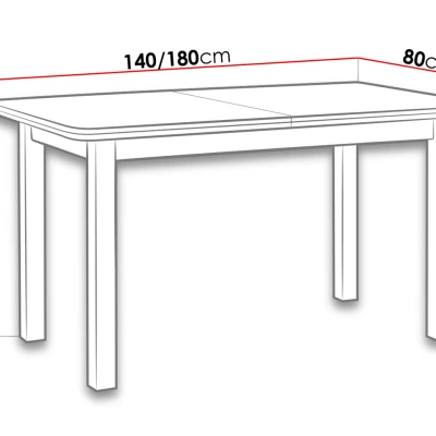 Rozkládací stůl do jídelny 140x80 cm BANGS 3 - olše