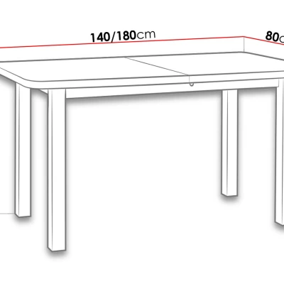 Rozkládací jídelní stůl 140x80 cm BANGS 2 - bílý