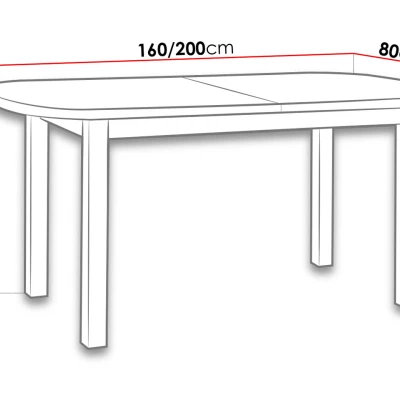 Rozkládací jídelní stůl 160x80 cm BANGS 1 - ořech