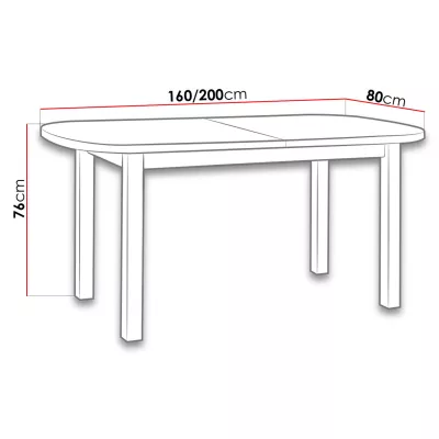 Rozkládací jídelní stůl 160x80 cm BANGS 1 - ořech