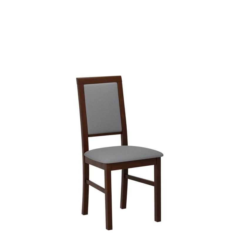 Dřevěná kuchyňská židle s látkovým potahem DANBURY 3 - ořech / šedá