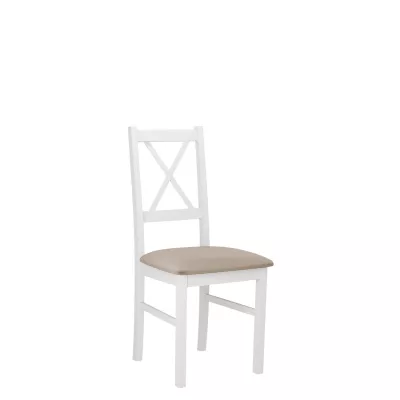 Jídelní židle s čalouněným sedákem DANBURY 10 - bílá / béžová