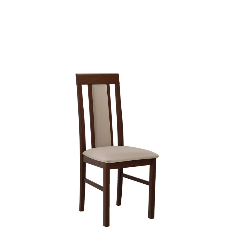 Dřevěná jídelní židle s látkovým potahem DANBURY 2 - ořech / béžová