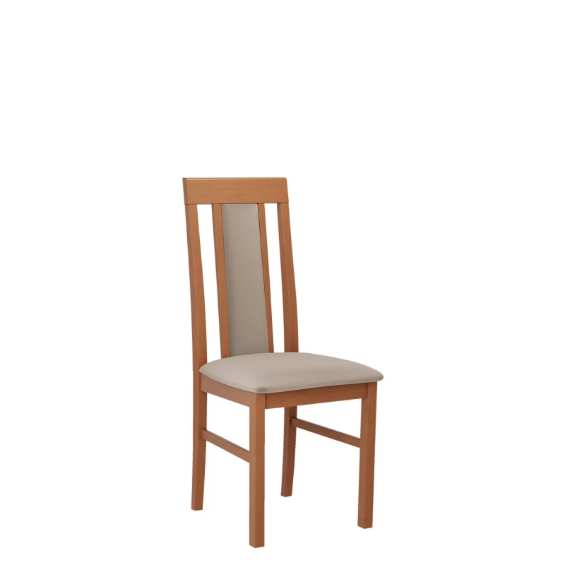 Dřevěná jídelní židle s látkovým potahem DANBURY 2 - olše / béžová
