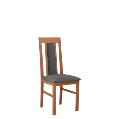 Dřevěná jídelní židle s látkovým potahem DANBURY 2 - olše / tmavá šedá