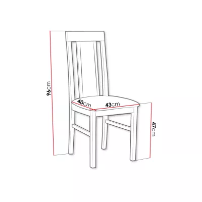 Dřevěná jídelní židle s látkovým potahem DANBURY 2 - černá / béžová
