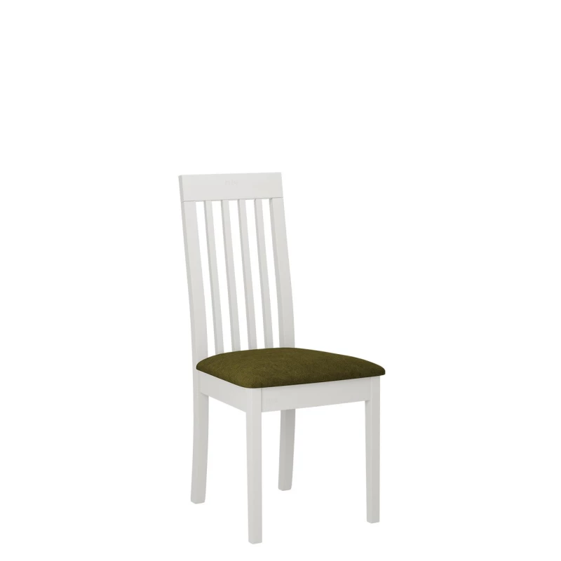 Kuchyňská čalouněná židle ENELI 9 - bílá / tmavá olivová