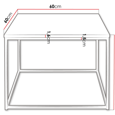 VÝPRODEJ - Konferenční stolek THADEN 1 - černý / lesklý černý