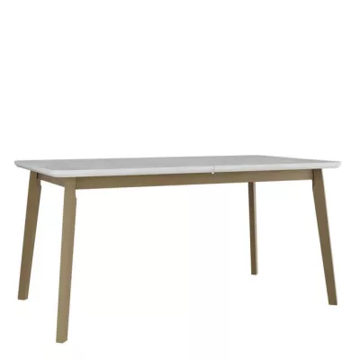 Rozkládací stůl do jídelny 160x90 cm ANGLETON 8 - bílý / dub sonoma