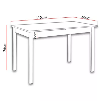 Stůl do kuchyně 110x60 cm ARGYLE 2 - dub sonoma