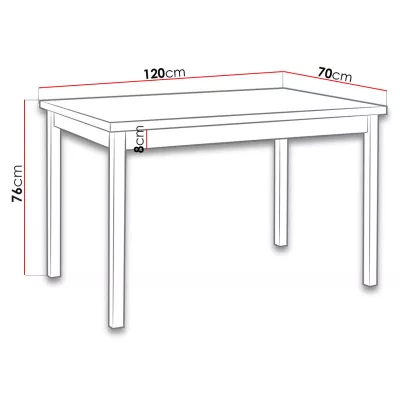 Stůl do kuchyně 120x70 cm ARGYLE 3 - ořech