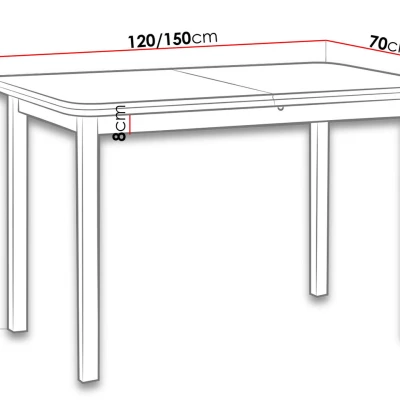 Rozkládací kuchyňský stůl 120x70 cm ARGYLE 4 - ořech