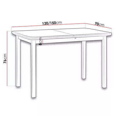 Rozkládací kuchyňský stůl 120x70 cm ARGYLE 4 - ořech