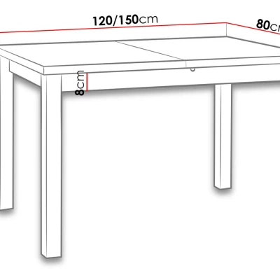 Rozkládací stůl do kuchyně 120x80 cm ARGYLE 5 - olše
