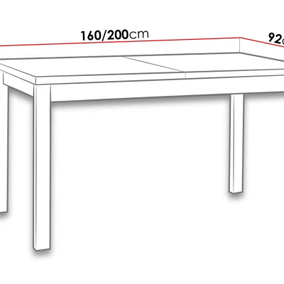 Rozkládací kuchyňský stůl 160x90 cm ELISEK 4 - bílý
