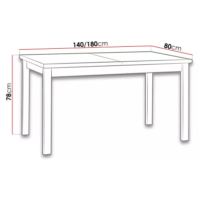 Rozkládací jídelní stůl 140x80 cm ELISEK 2 - bílý
