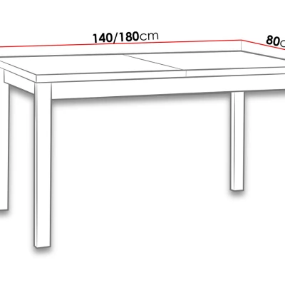 Rozkládací jídelní stůl 140x80 cm ELISEK 2 - dub sonoma / bílý