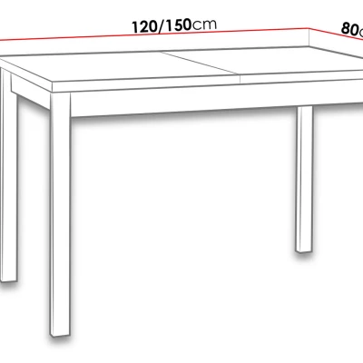 Rozkládací kuchyňský stůl 120x80 cm ELISEK 1 - bílý / dub sonoma