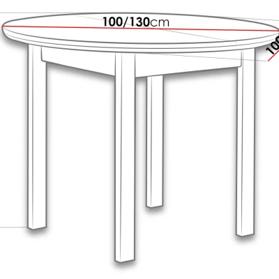 Kulatý rozkládací jídelní stůl 100 cm BAIRD 1 - bílý