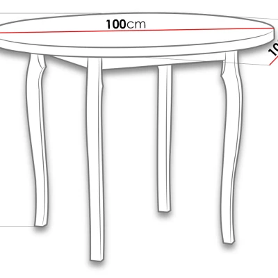 Kulatý jídelní stůl 100 cm BAIRD 3 - bílý