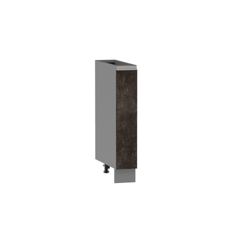 Výsuvná skříňka ADAMA - šířka 15 cm, beton tmavý atelier / šedá, nožky 10 cm