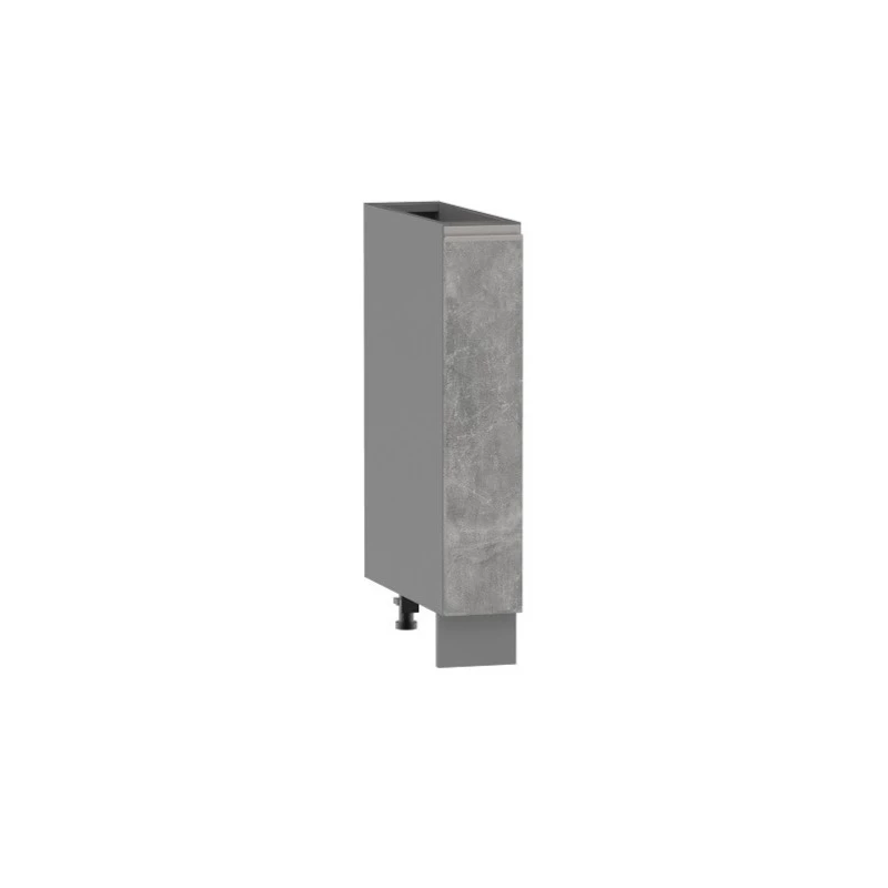 Výsuvná skříňka ADAMA - šířka 15 cm, beton světlý atelier / šedá, nožky 15 cm
