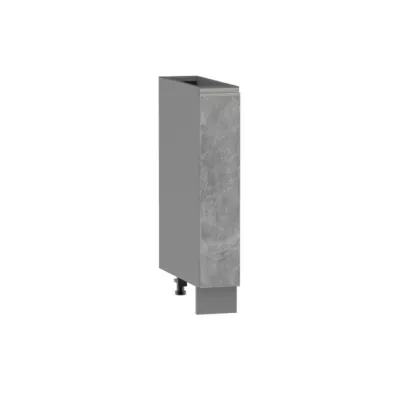 Výsuvná skříňka ADAMA - šířka 15 cm, beton světlý atelier / šedá, nožky 15 cm