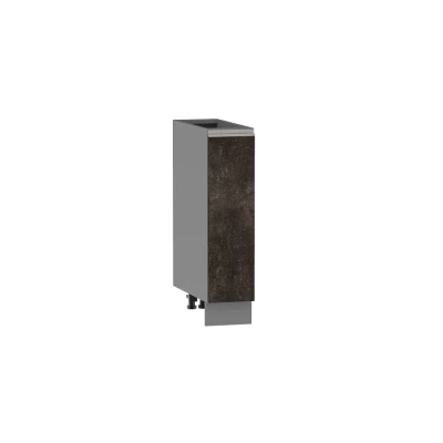 Výsuvná skříňka ADAMA - šířka 20 cm, beton tmavý atelier / šedá, nožky 10 cm