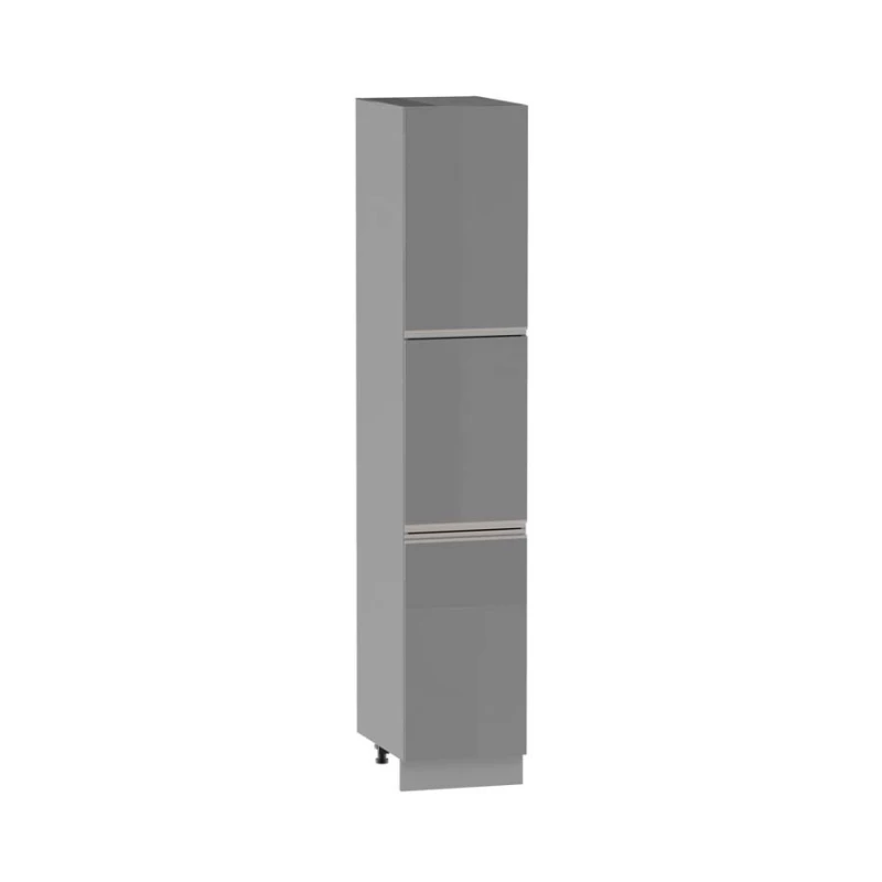 Potravinová skříň ADAMA - šířka 40 cm, lesklá šedá / šedá, nožky 15 cm