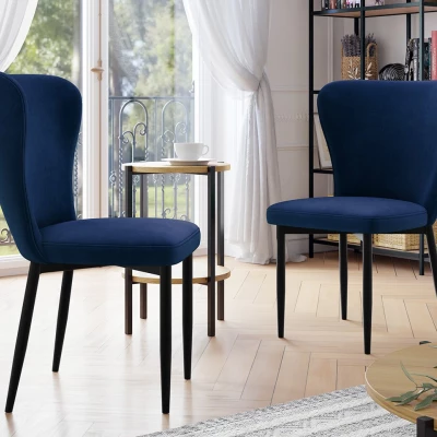 Kuchyňská čalouněná židle ZOLFO - černá / modrá