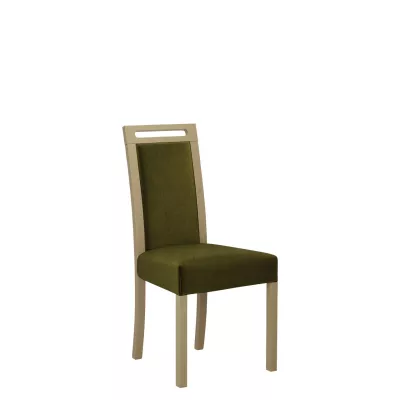 Čalouněná židle do jídelny ENELI 5 - dub sonoma / tmavá olivová