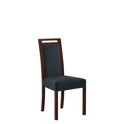 Čalouněná židle do jídelny ENELI 5 - ořech / námořnická modrá