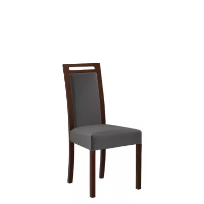 Čalouněná židle do jídelny ENELI 5 - ořech / tmavá šedá