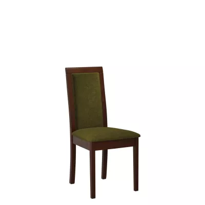 Kuchyňská židle s látkovým potahem ENELI 4 - ořech / tmavá olivová