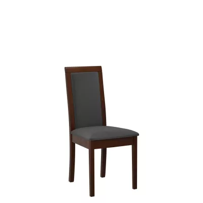 Kuchyňská židle s látkovým potahem ENELI 4 - ořech / tmavá šedá
