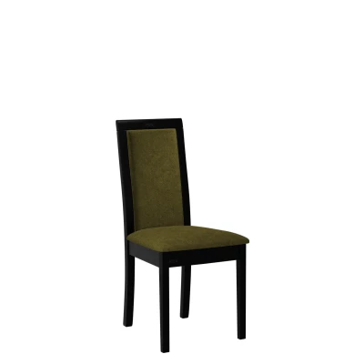 Kuchyňská židle s látkovým potahem ENELI 4 - černá / tmavá olivová