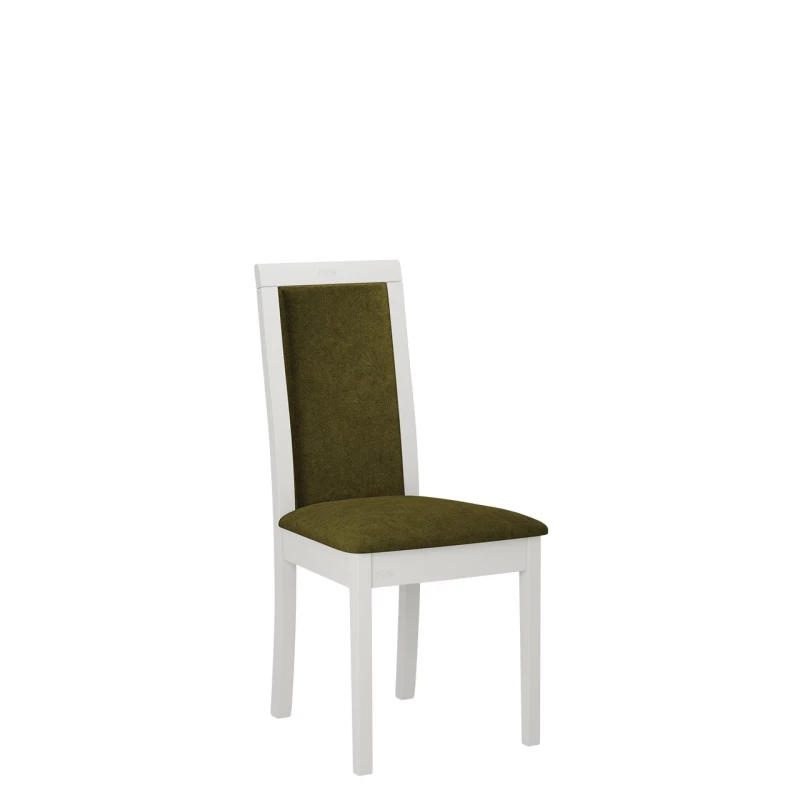Kuchyňská židle s látkovým potahem ENELI 4 - bílá / tmavá olivová
