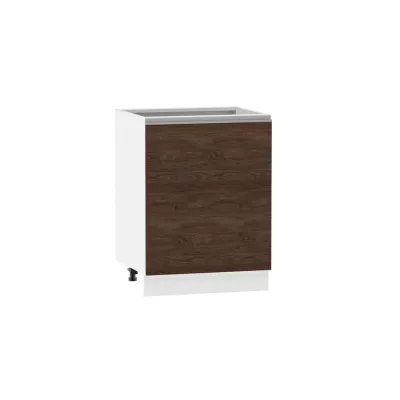 Kuchyňská skříňka s policí ADAMA - šířka 60 cm, marine wood / bílá, stříbrná úchytka, nožky 15 cm