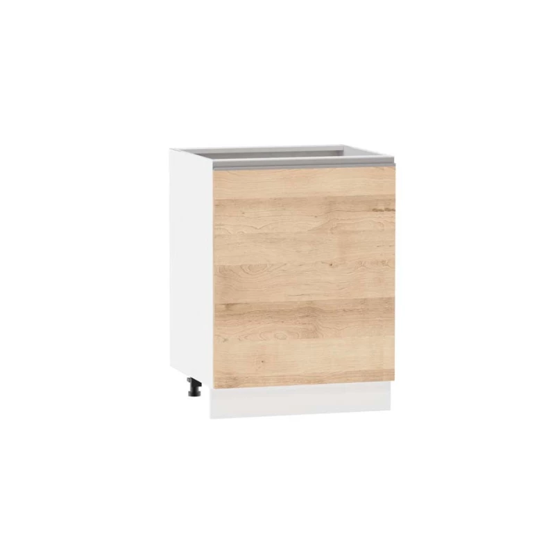 Kuchyňská skříňka s policí ADAMA - šířka 60 cm, buk artisan / bílá, stříbrná úchytka, nožky 10 cm