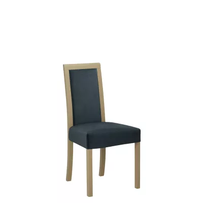 Jídelní židle s látkovým potahem ENELI 3 - dub sonoma / námořnická modrá
