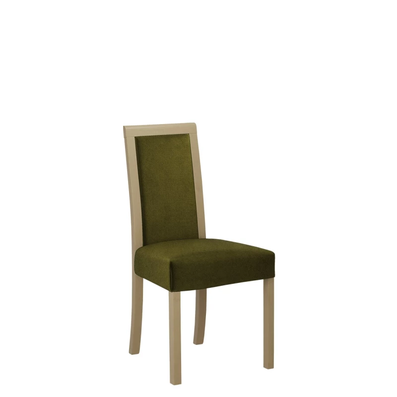 Jídelní židle s látkovým potahem ENELI 3 - dub sonoma / tmavá olivová