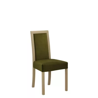 Jídelní židle s látkovým potahem ENELI 3 - dub sonoma / tmavá olivová