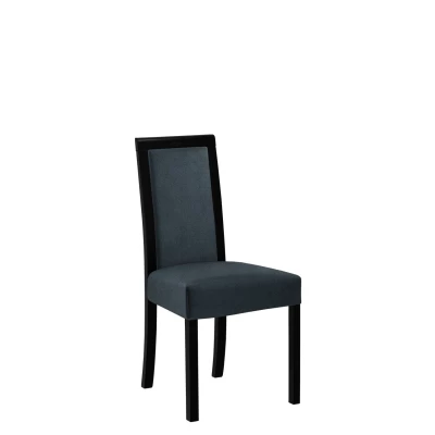 Jídelní židle s látkovým potahem ENELI 3 - černá / námořnická modrá