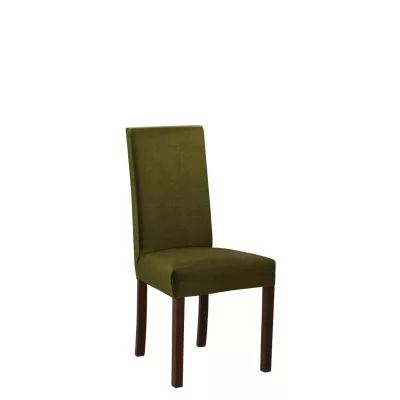 Jídelní čalouněná židle ENELI 2 - ořech / tmavá olivová