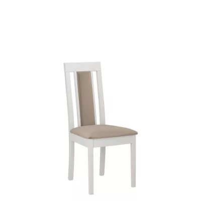 Kuchyňská židle s čalouněným sedákem ENELI 11 - bílá / béžová