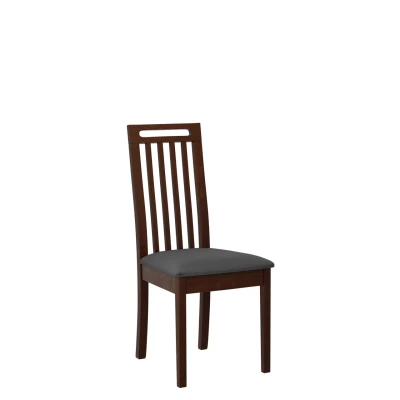 Jídelní židle s čalouněným sedákem ENELI 10 - ořech / tmavá šedá