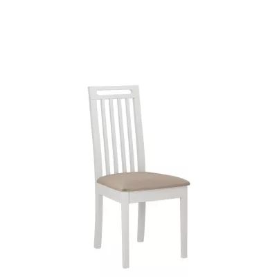Jídelní židle s čalouněným sedákem ENELI 10 - bílá / béžová