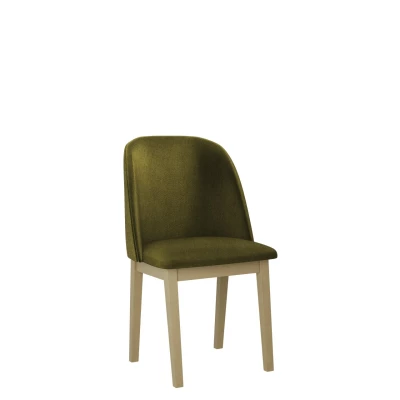 Čalouněná jídelní židle AFTON 1 - dub sonoma / tmavá olivová